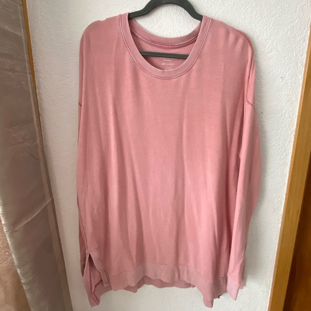 Soft and Sexy American Eagle lightweight pink sweatshirt - XL